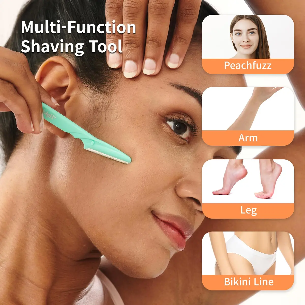 Tinkle Dermaplaning Tool 6ct | Safe Peach Fuzz Remover for Women, Eyebrow & Face Shaver, Travel-Ready - view 5