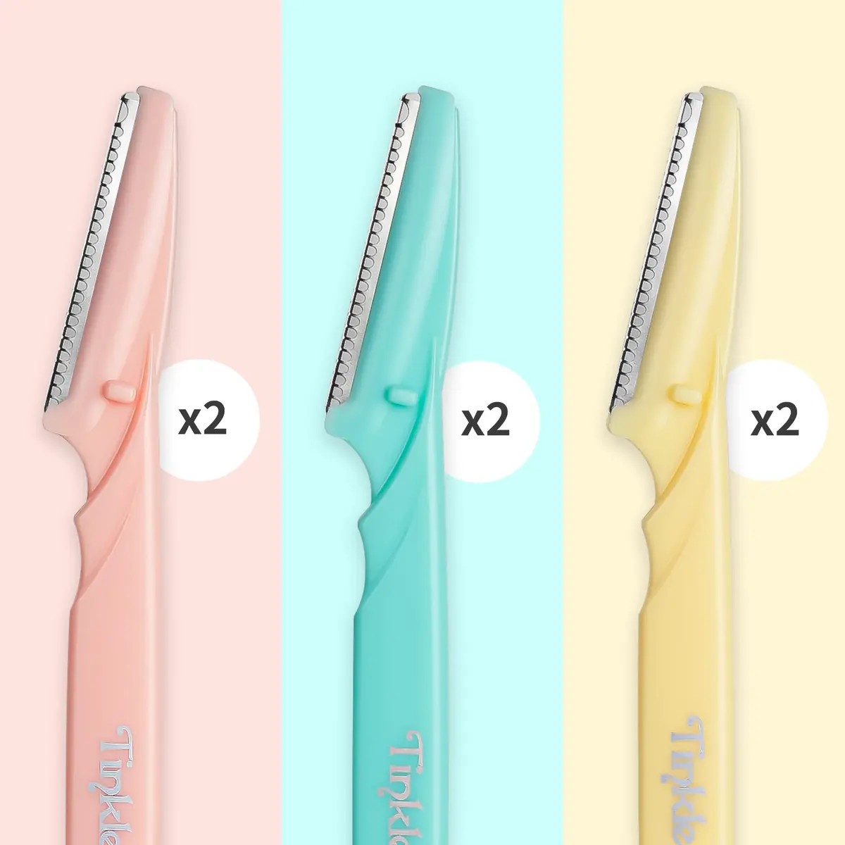 Tinkle Dermaplaning Tool 6ct | Safe Peach Fuzz Remover for Women, Eyebrow & Face Shaver, Travel-Ready - view 3