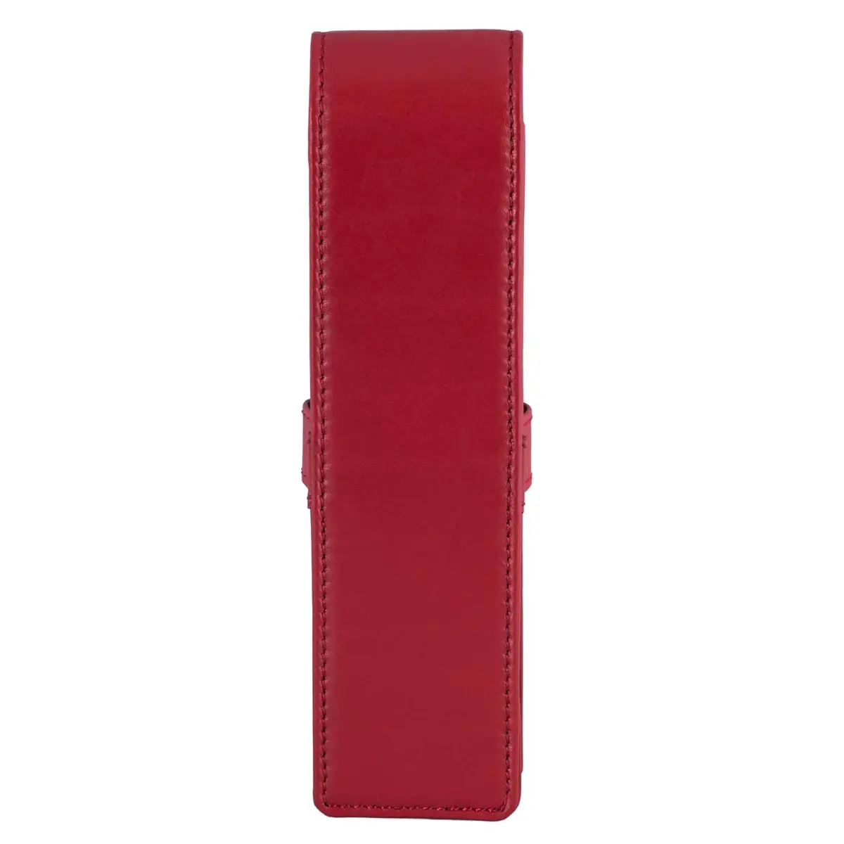 DiLoro Leather Double Pen Case Holder Red | Genuine Full Grain Leather for 2 Pens - view 2