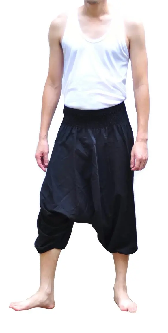 Siam Trendy Men's Japanese Style Pants One Size (Black) | Unisex Cotton Casual Trousers - main product image