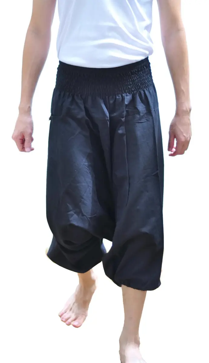Siam Trendy Men's Japanese Style Pants One Size (Black) | Unisex Cotton Casual Trousers - view 2