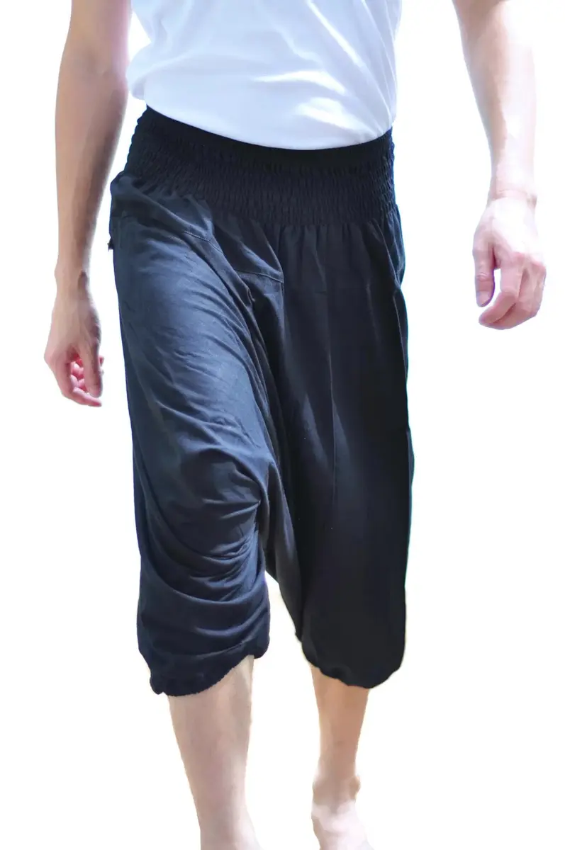 Siam Trendy Men's Japanese Style Pants One Size (Black) | Unisex Cotton Casual Trousers - view 3