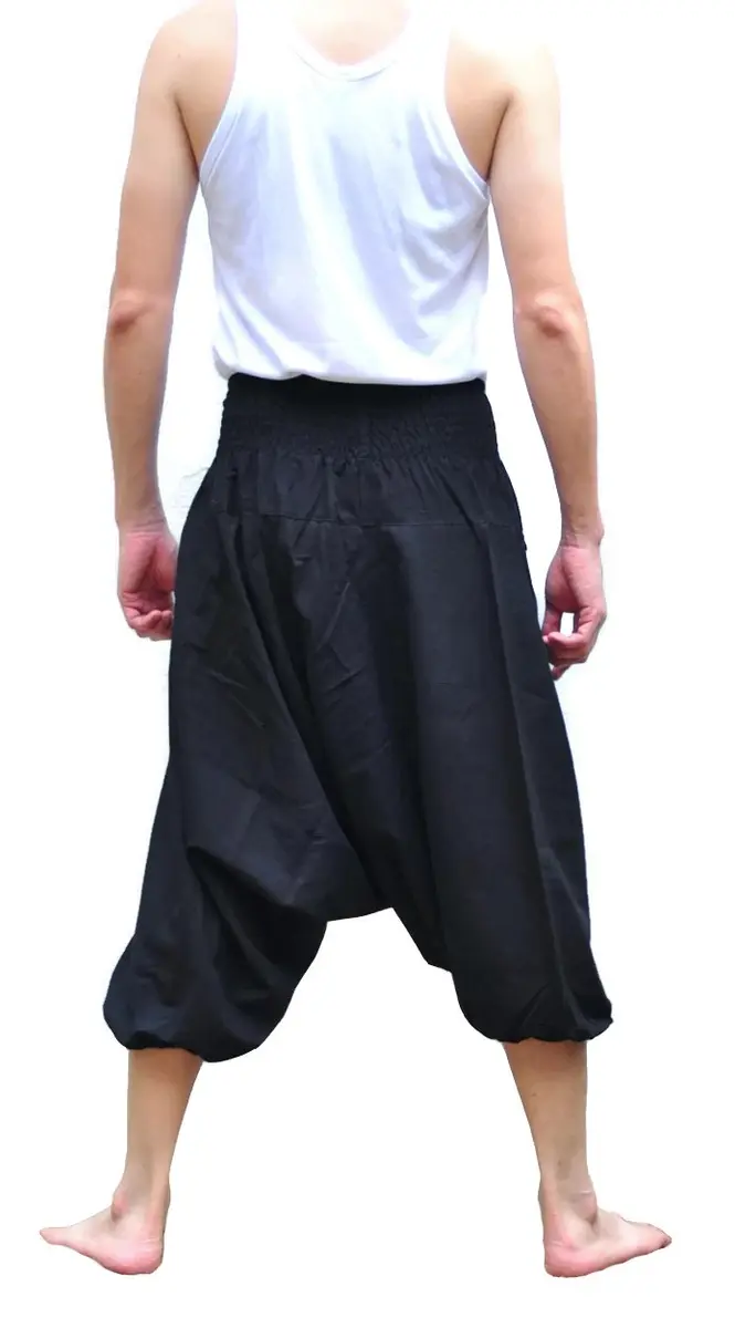Siam Trendy Men's Japanese Style Pants One Size (Black) | Unisex Cotton Casual Trousers - view 4