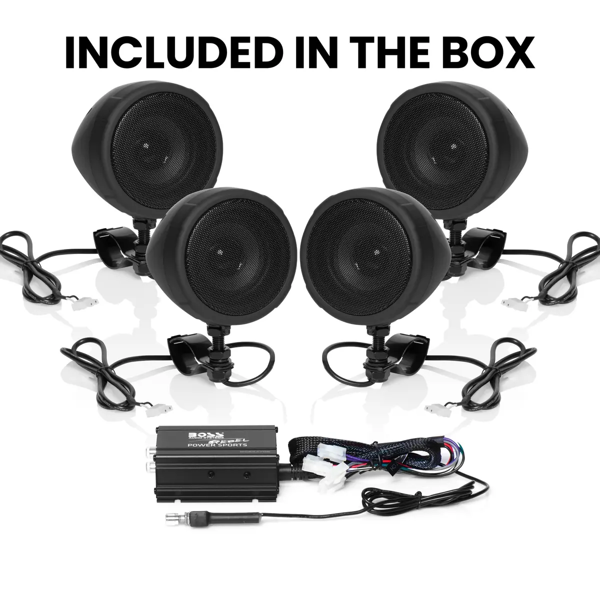 BOSS Audio Systems MCBK470B 3 Inch Motorcycle Speakers & Class D Amplifier | Weatherproof Bluetooth Sound System - view 8