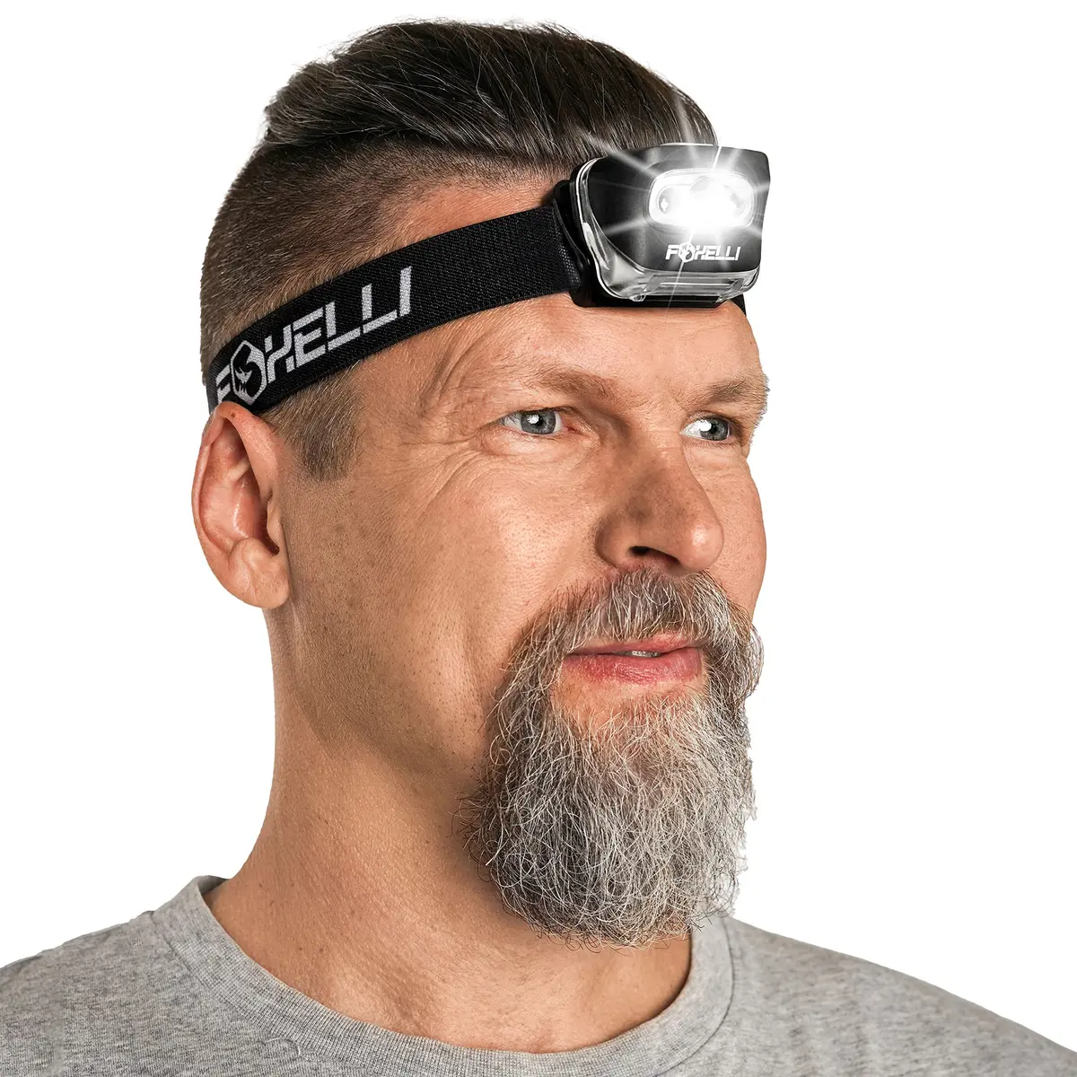 Foxelli MX20 LED Headlamp 165 Lumens (3.2 oz / 90.7 g) | Bright White & Red Light for Camping, Hiking, Running - main product image