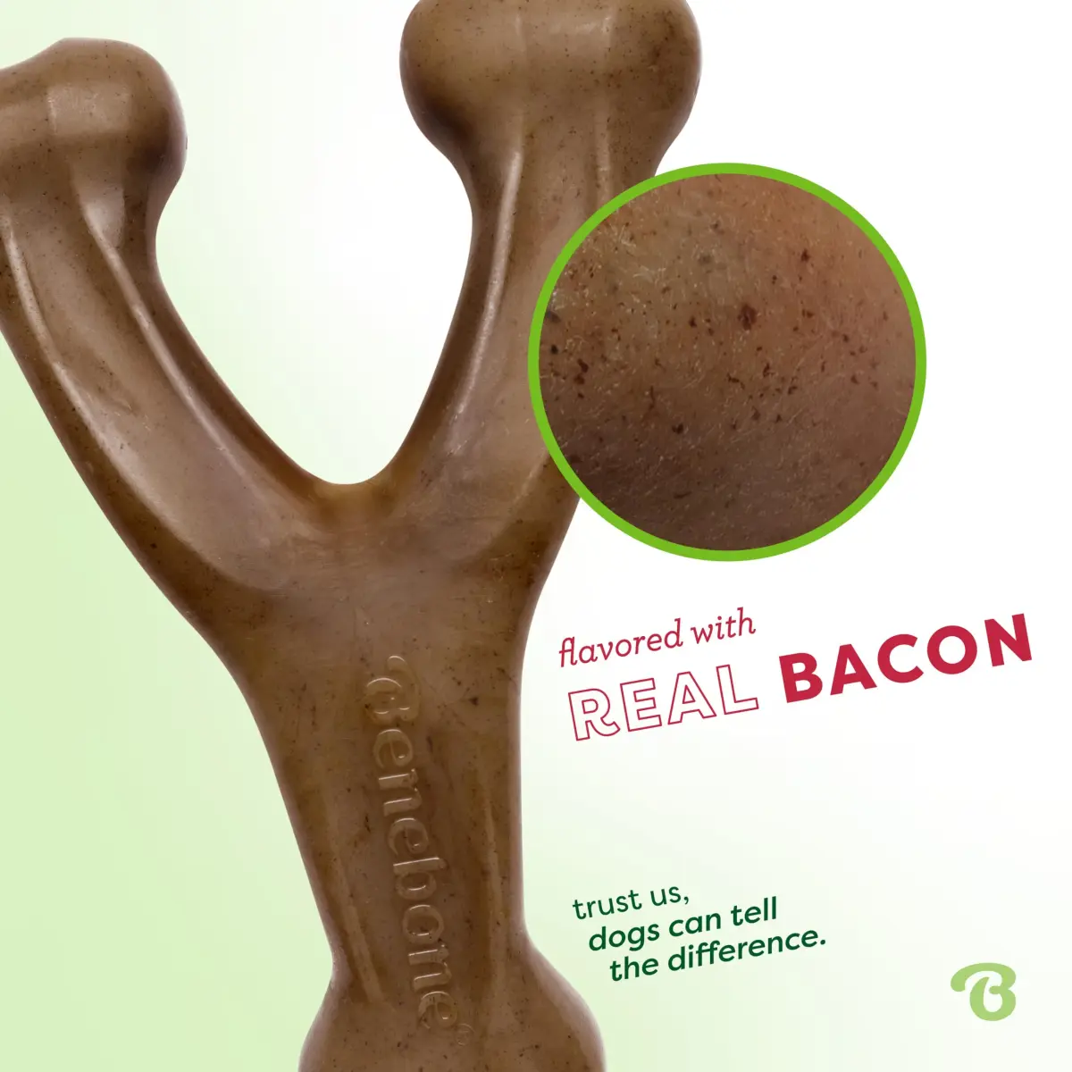 Benebone Wishbone Durable Dog Chew Toy Large Real Bacon Flavor | Tough Nylon for Aggressive Chewers - view 2