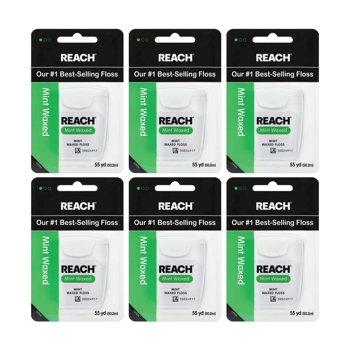 Reach Mint Waxed Dental Floss 55 yd (165 ft) | Plaque Remover, Shred Resistant, PFAS-Free - main product image
