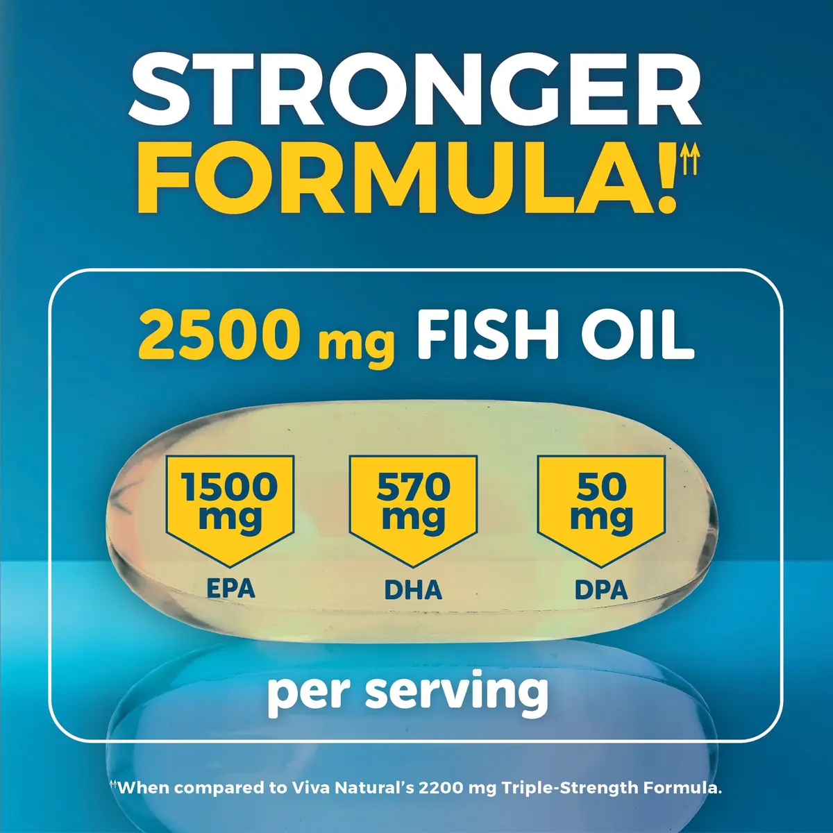 Viva Naturals Omega 3 Fish Oil Supplement 2500 mg | Supports Heart, Brain & Skin Health - view 9