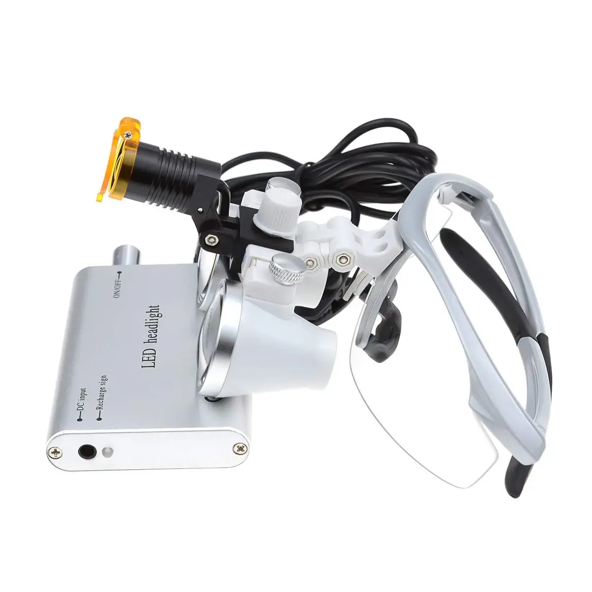 Dental Power 3.5x Magnification Loupes with LED Headlight 420mm Working Distance | Professional Dental Magnifier Set - view 7