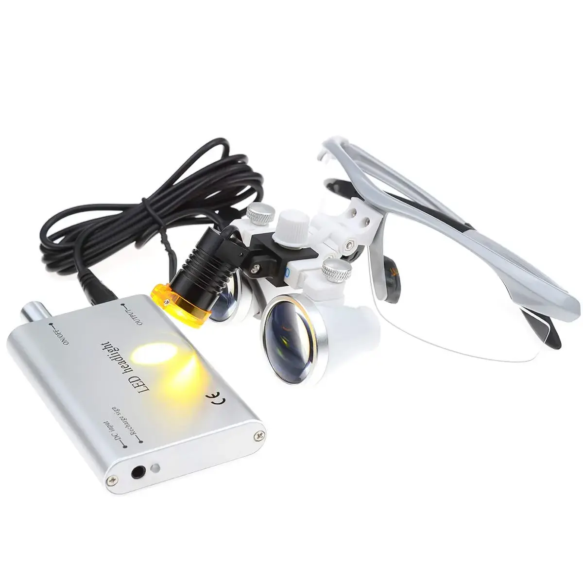 Dental Power 3.5x Magnification Loupes with LED Headlight 420mm Working Distance | Professional Dental Magnifier Set - view 3