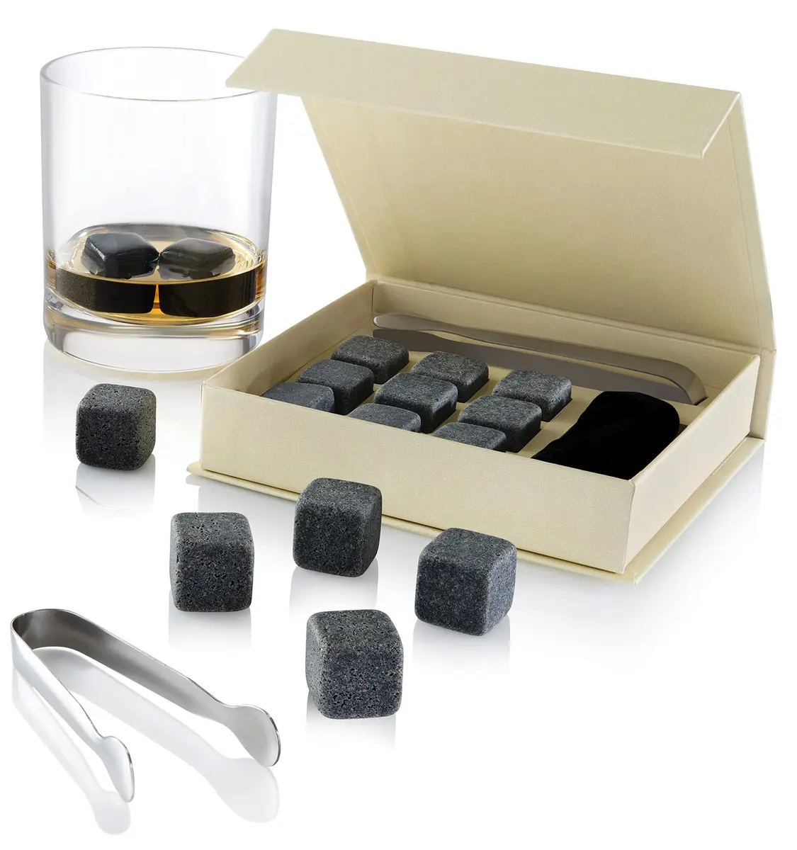 Quiseen Grey Soapstone Beverage Chilling Stones (9 Count, 249g / 8.8oz) | Authentic USA Import for Pure Taste - view 4