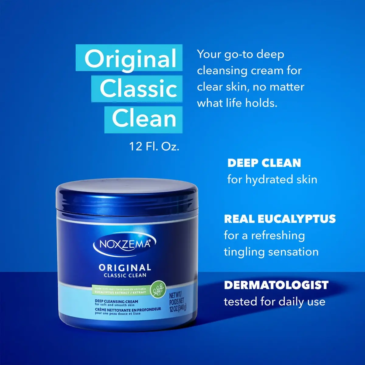 Noxzema Original Deep Cleansing Cream Face Wash 340g (12 Oz) | Dermatologist Tested for All Skin Types - view 7