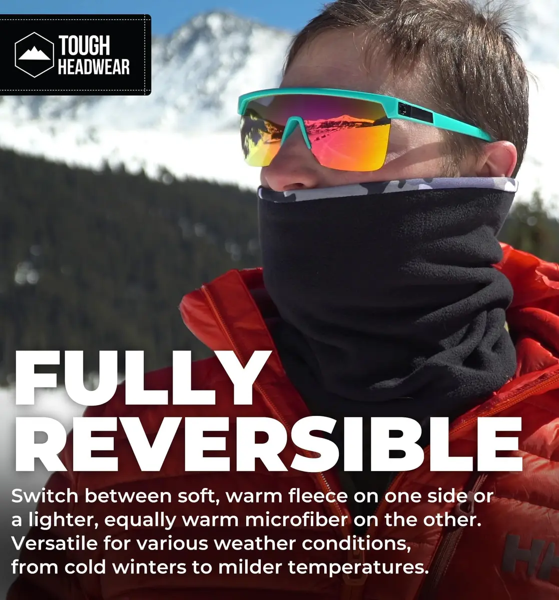 Tough Headwear Winter Neck Gaiter | Reversible Fleece Neck Warmer for Men & Women - view 5