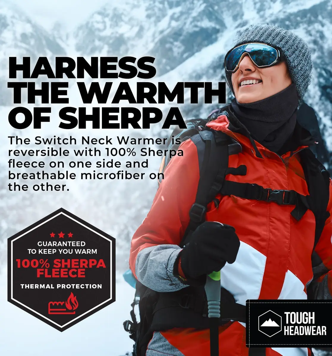 Tough Headwear Winter Neck Gaiter | Reversible Fleece Neck Warmer for Men & Women - view 2