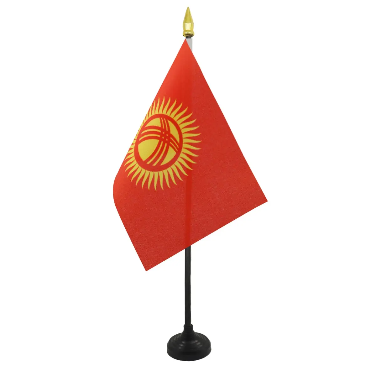 AZ FLAG Kyrgyzstan Table Flag 15x10 cm | 100D Polyester with Plastic Base for Interior Use - main product image