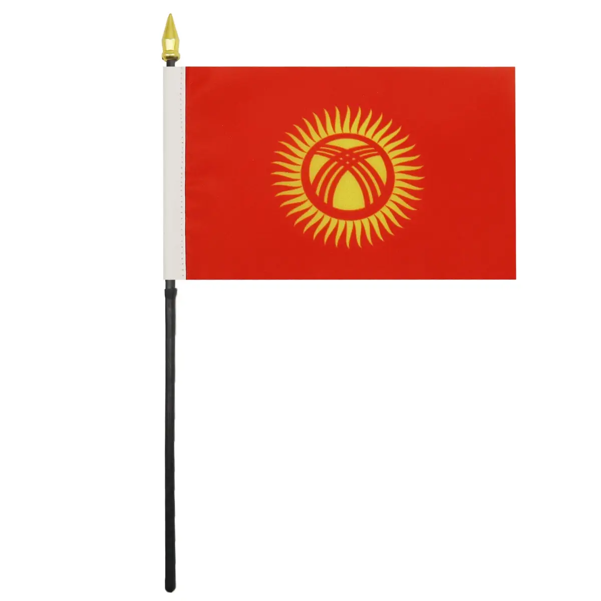 AZ FLAG Kyrgyzstan Table Flag 15x10 cm | 100D Polyester with Plastic Base for Interior Use - view 2