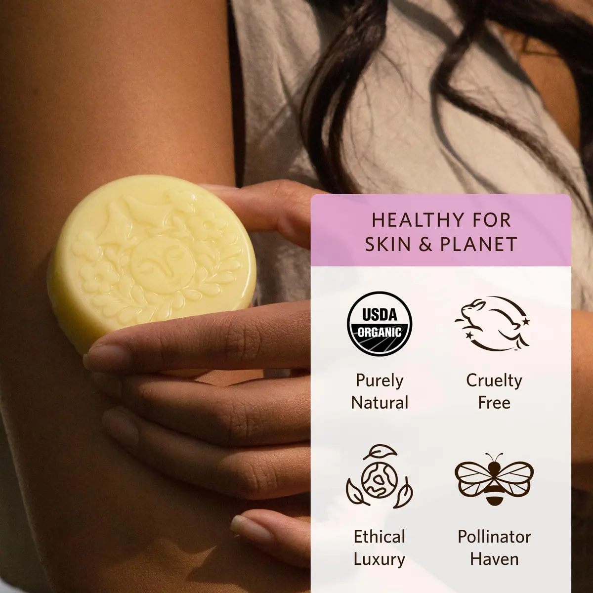 Moon Valley Organics Herbal Lotion Bar, Lavender | Soothing, Heat-Activated, Moisturizing for Dry & Sensitive Skin - view 5
