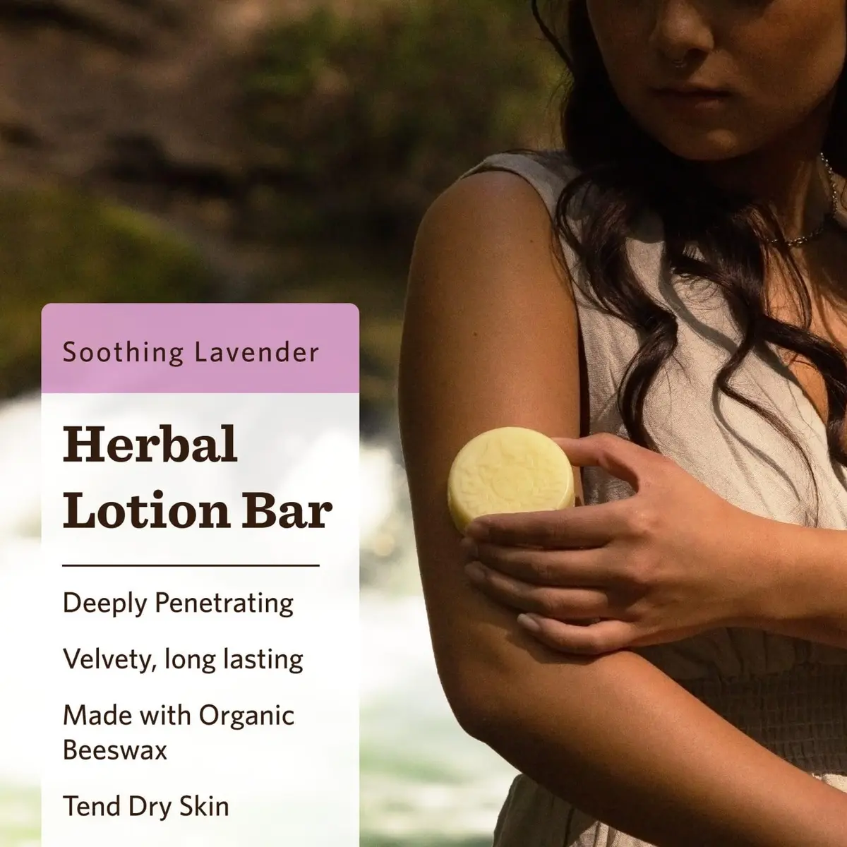 Moon Valley Organics Herbal Lotion Bar, Lavender | Soothing, Heat-Activated, Moisturizing for Dry & Sensitive Skin - view 2