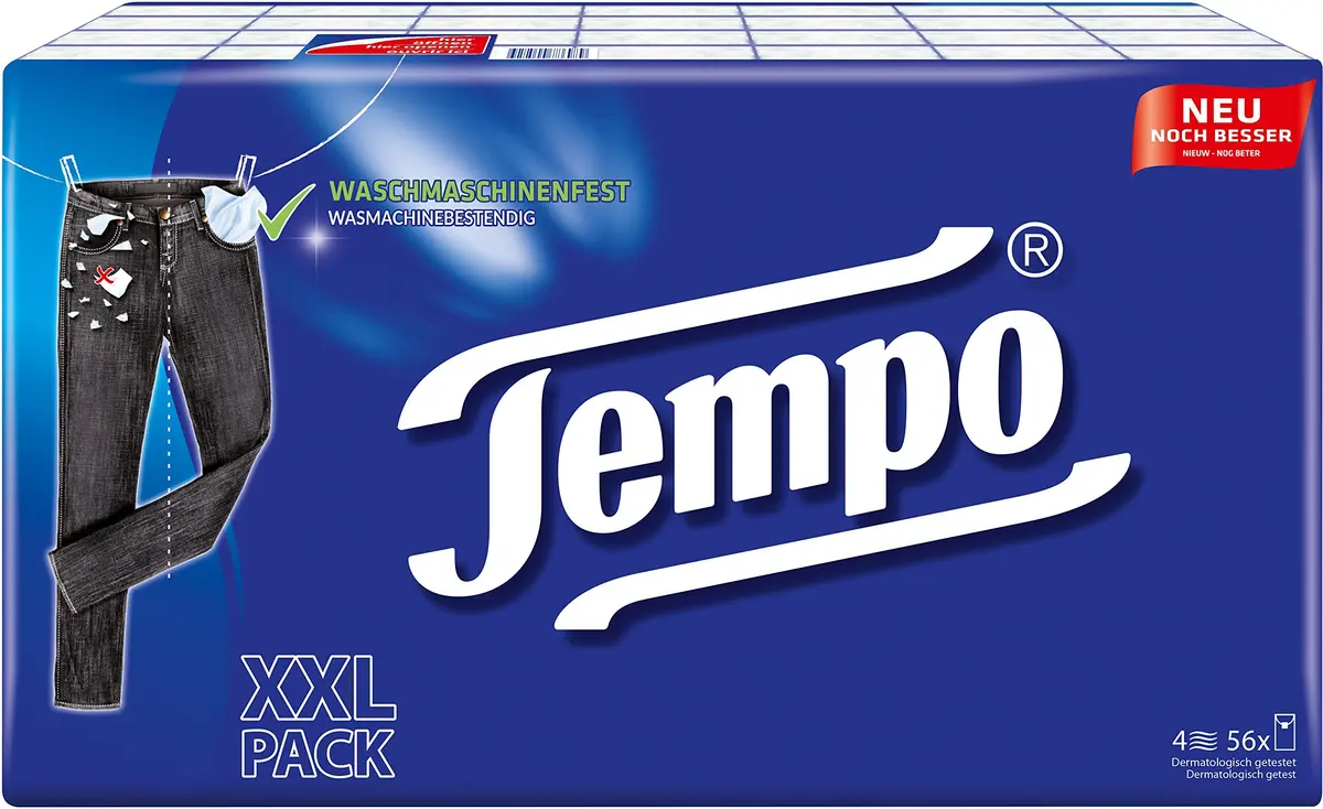 Tempo Classic Tissues 560 Count (10 Tissues per Pack) | 4-Ply Soft Comfort Handkerchiefs - main product image
