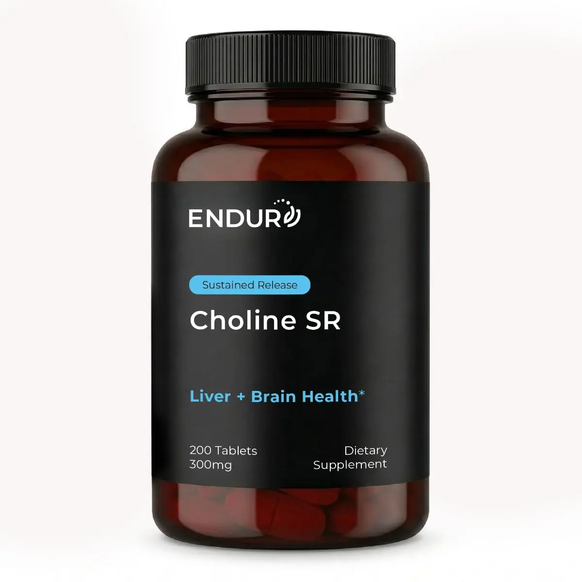 Endurance Products ENDUR Choline L(+) Bitartrate 300mg | Sustained Release, 200 Tablets for Brain & Prenatal Support - main product image