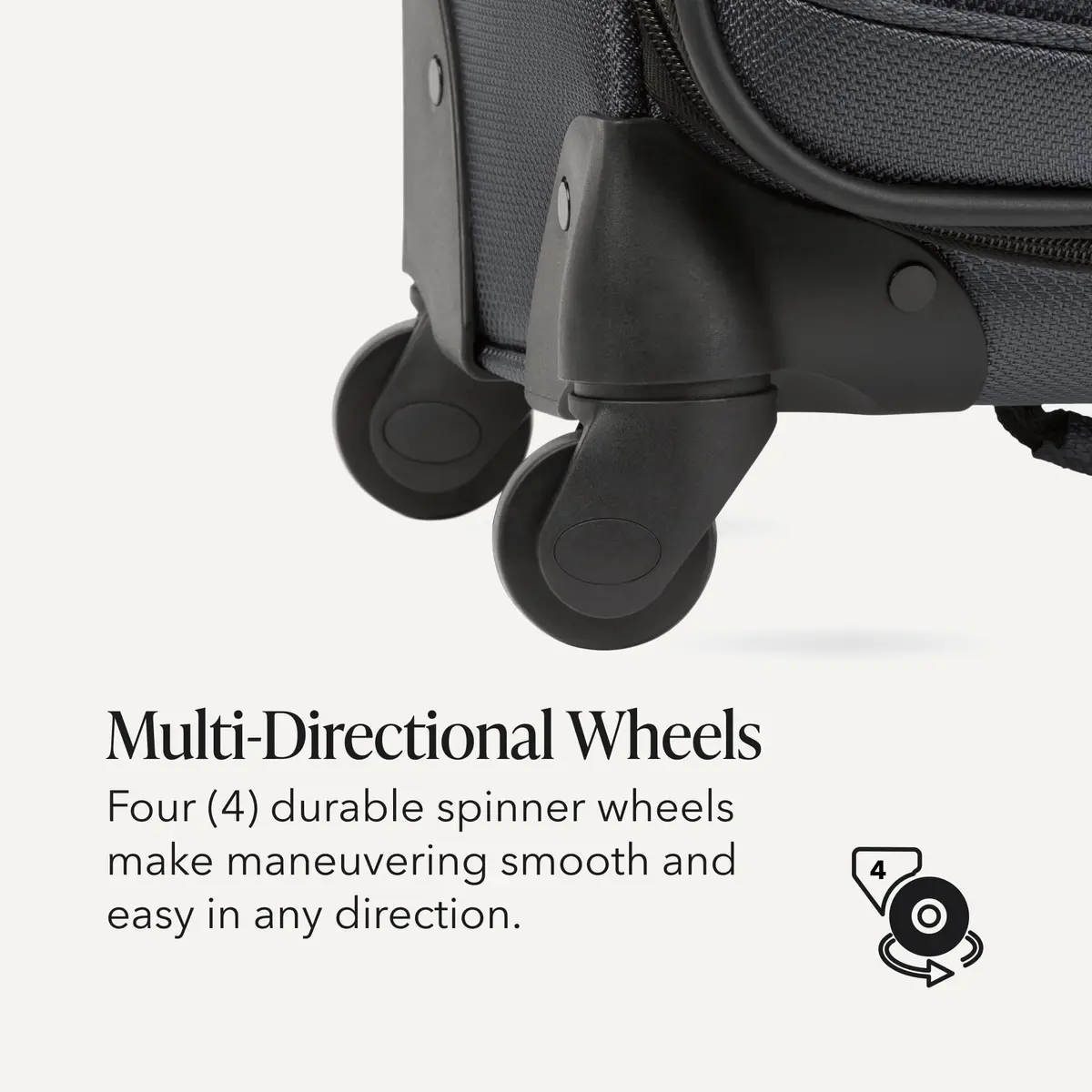 SwissGear Sion Softside Expandable Spinner Luggage Large Checked Grey | Durable Lightweight Travel Suitcase - view 6