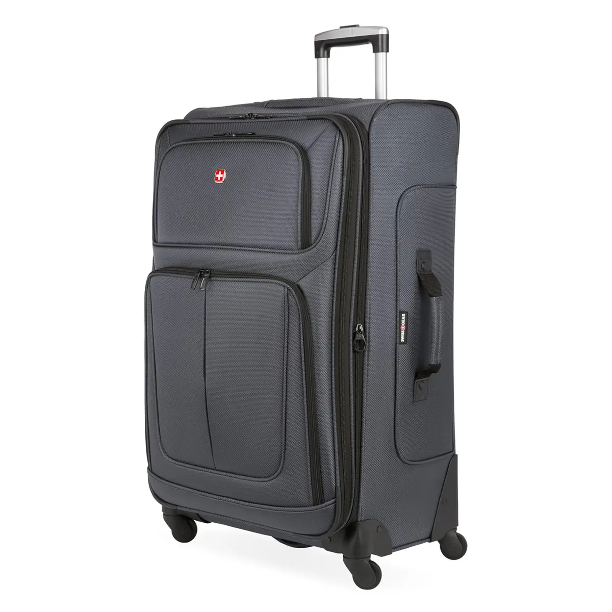 SwissGear Sion Softside Expandable Spinner Luggage Large Checked Grey | Durable Lightweight Travel Suitcase - main product image