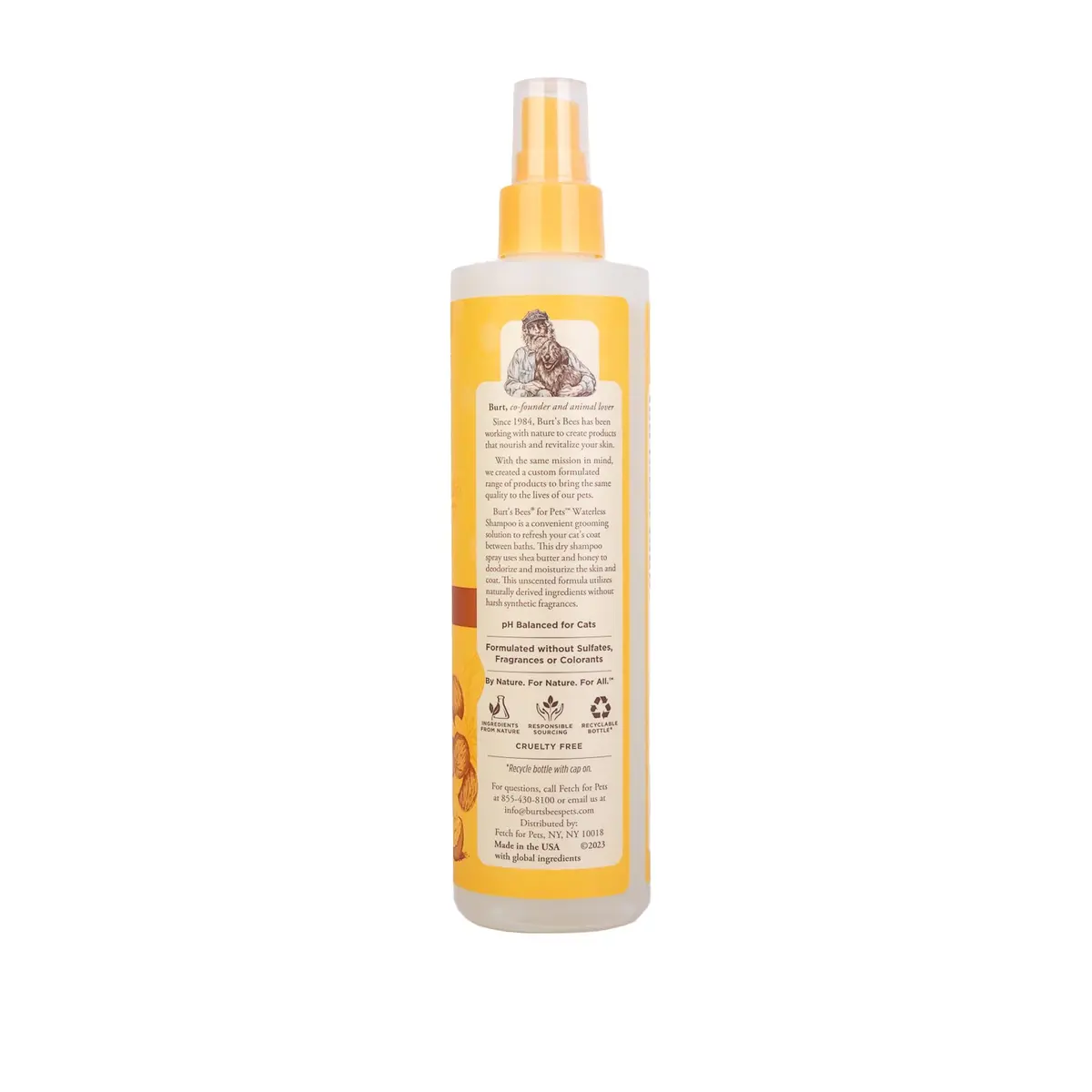 Burt's Bees for Pets Waterless Cat Shampoo Spray 296ml (10 Fl Oz) | Gentle No-Rinse Formula for Cats - view 9