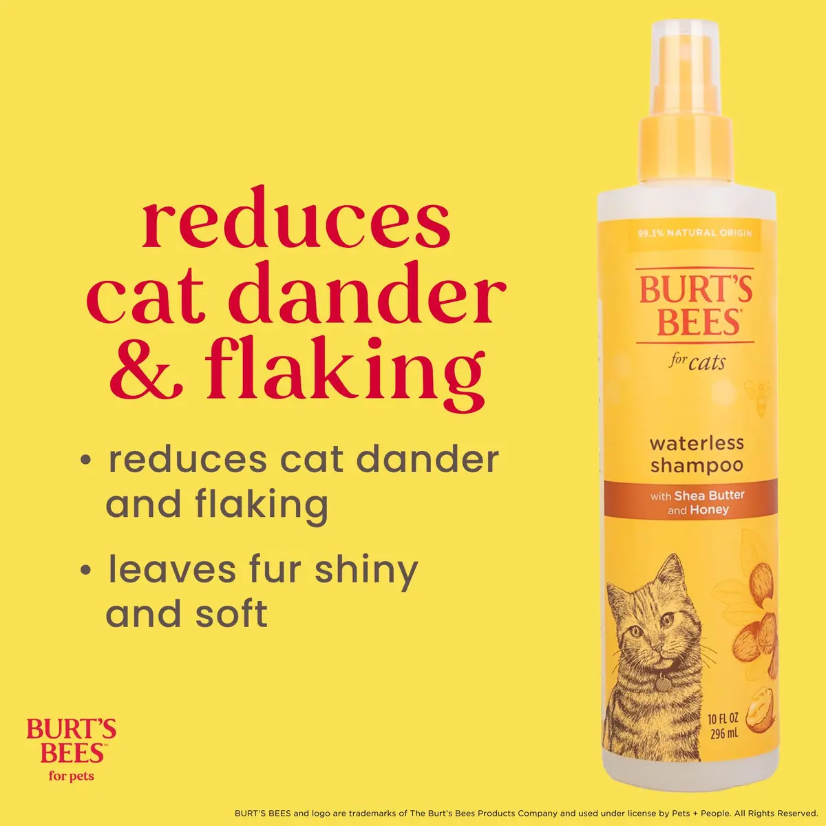 Burt's Bees for Pets Waterless Cat Shampoo Spray 296ml (10 Fl Oz) | Gentle No-Rinse Formula for Cats - view 3
