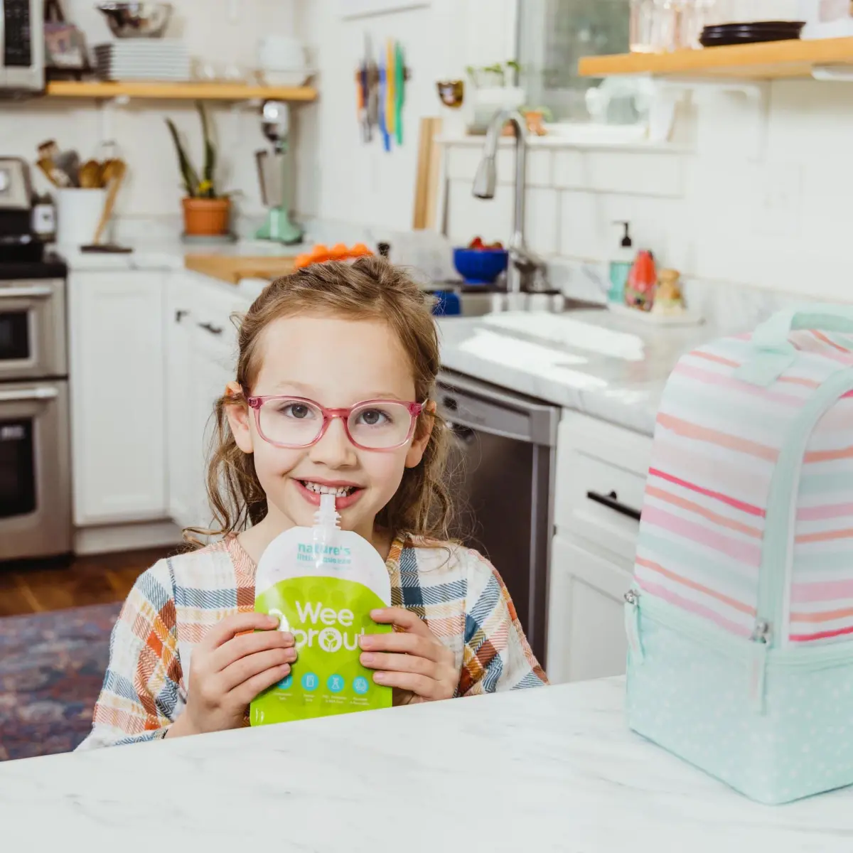 WeeSprout Double Zipper Reusable Food Pouches 7oz (Pack of 6, Variety) | Leakproof & Easy-Clean for Baby Food - view 2