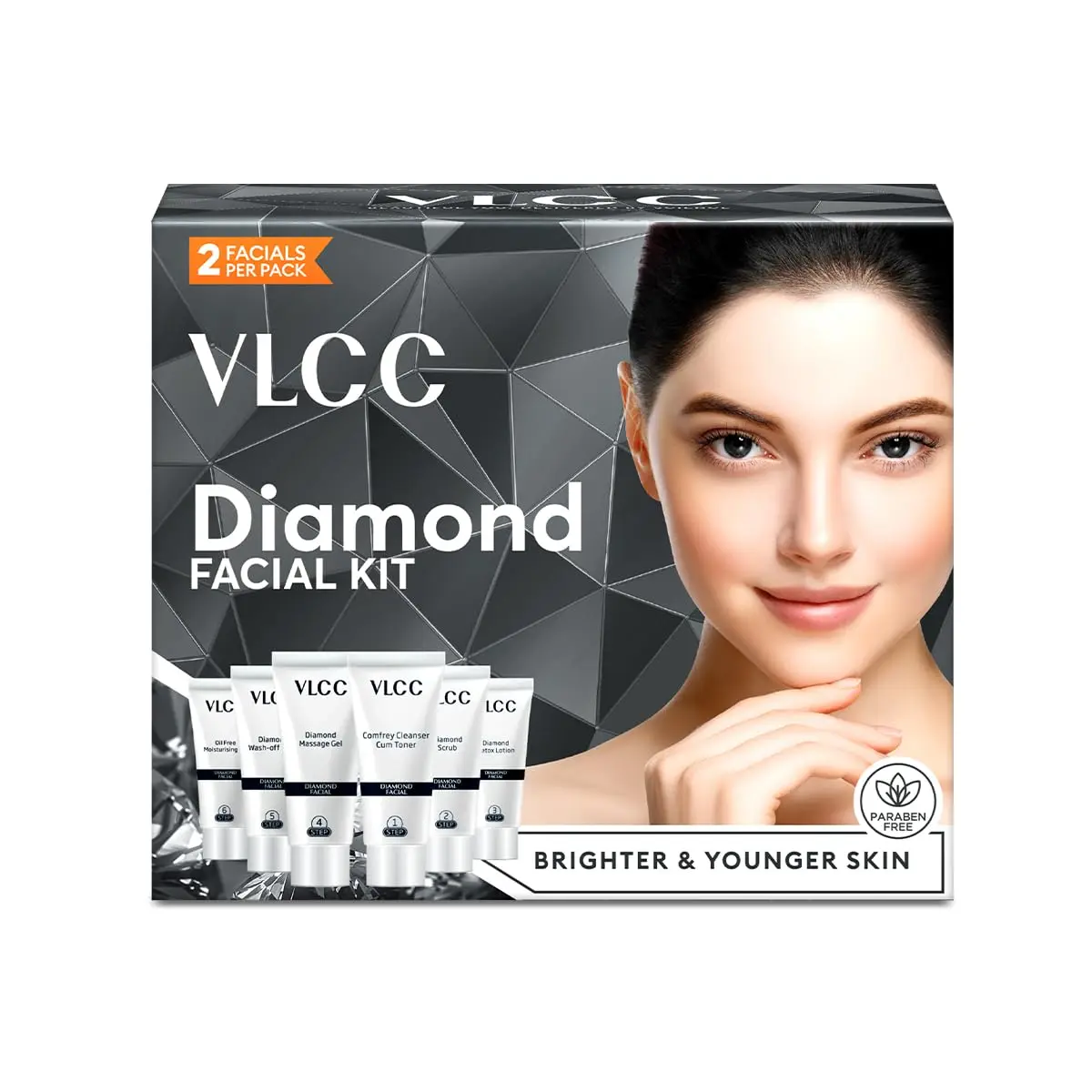 VLCC Diamond Facial Kit 60g (2.12 oz) | Single Use Home Facial Kit for Skin Polishing & Purification - main product image