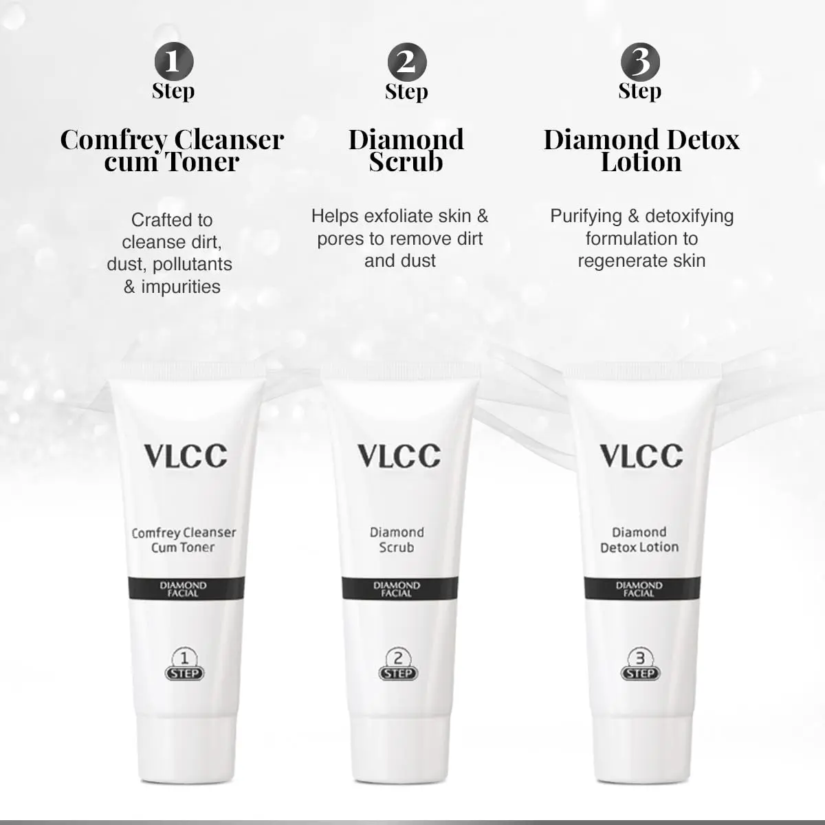 VLCC Diamond Facial Kit 60g (2.12 oz) | Single Use Home Facial Kit for Skin Polishing & Purification - view 7