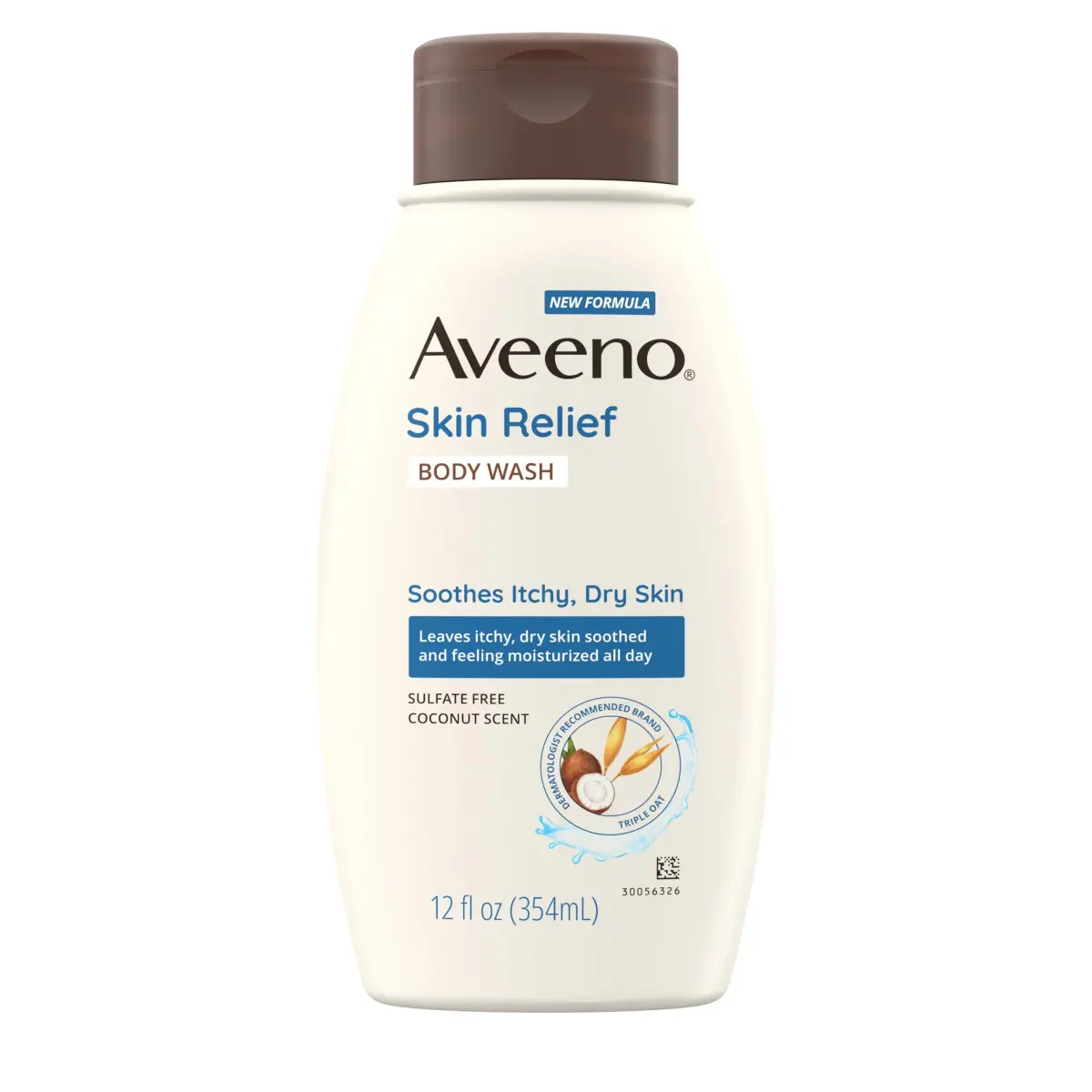 Aveeno Skin Relief Body Wash with Coconut Scent & Soothing Oat 355ml (12 fl. oz) | Gentle Cleanser for Itchy, Dry, Sensitive Skin - view 8