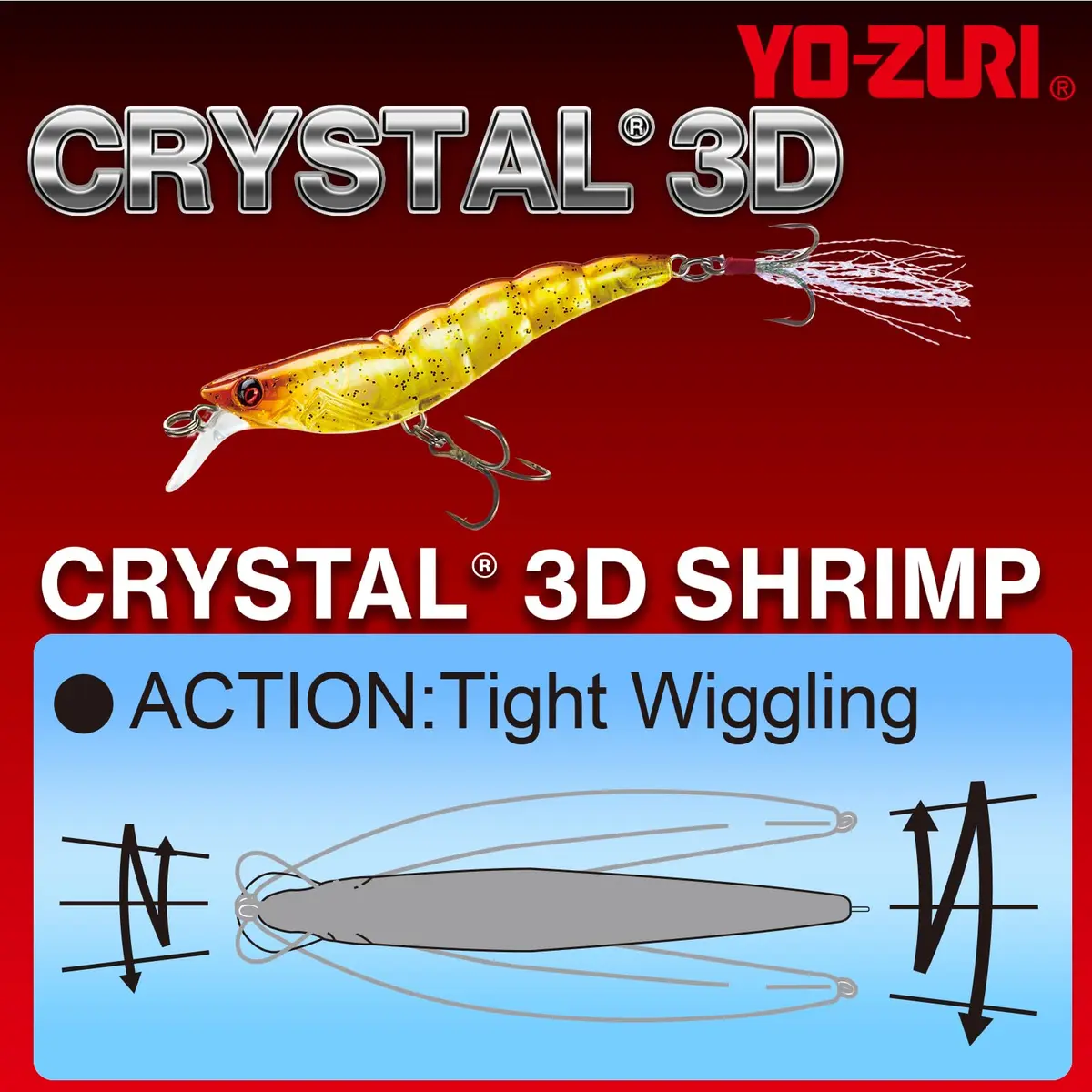 Duel Yo-Zuri R1161-HTS Crystal 3D Shrimp 70mm | Slow Sinking Lure with Holographic Finish - view 3