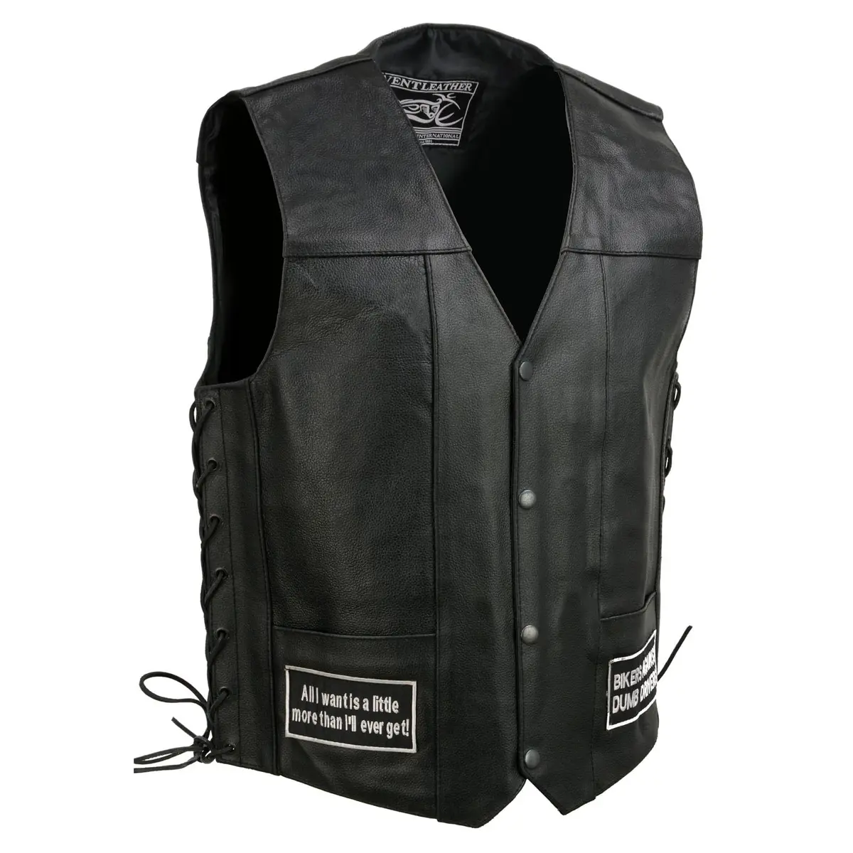 EVENT LEATHER ELM3925 Black Motorcycle Leather Vest for Men | Durable, Stylish & Protective (70-120 chars) - view 5