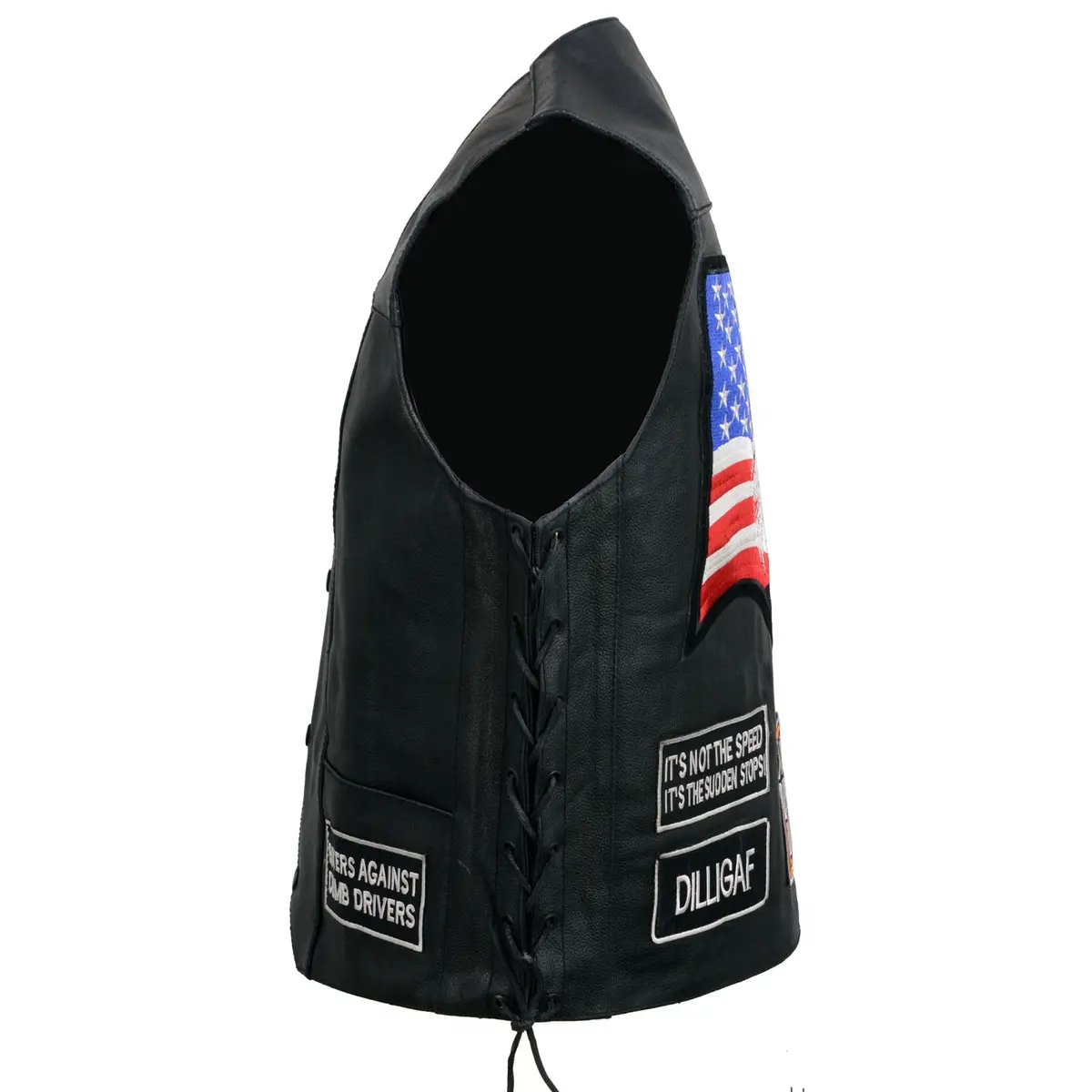 EVENT LEATHER ELM3925 Black Motorcycle Leather Vest for Men | Durable, Stylish & Protective (70-120 chars) - view 9