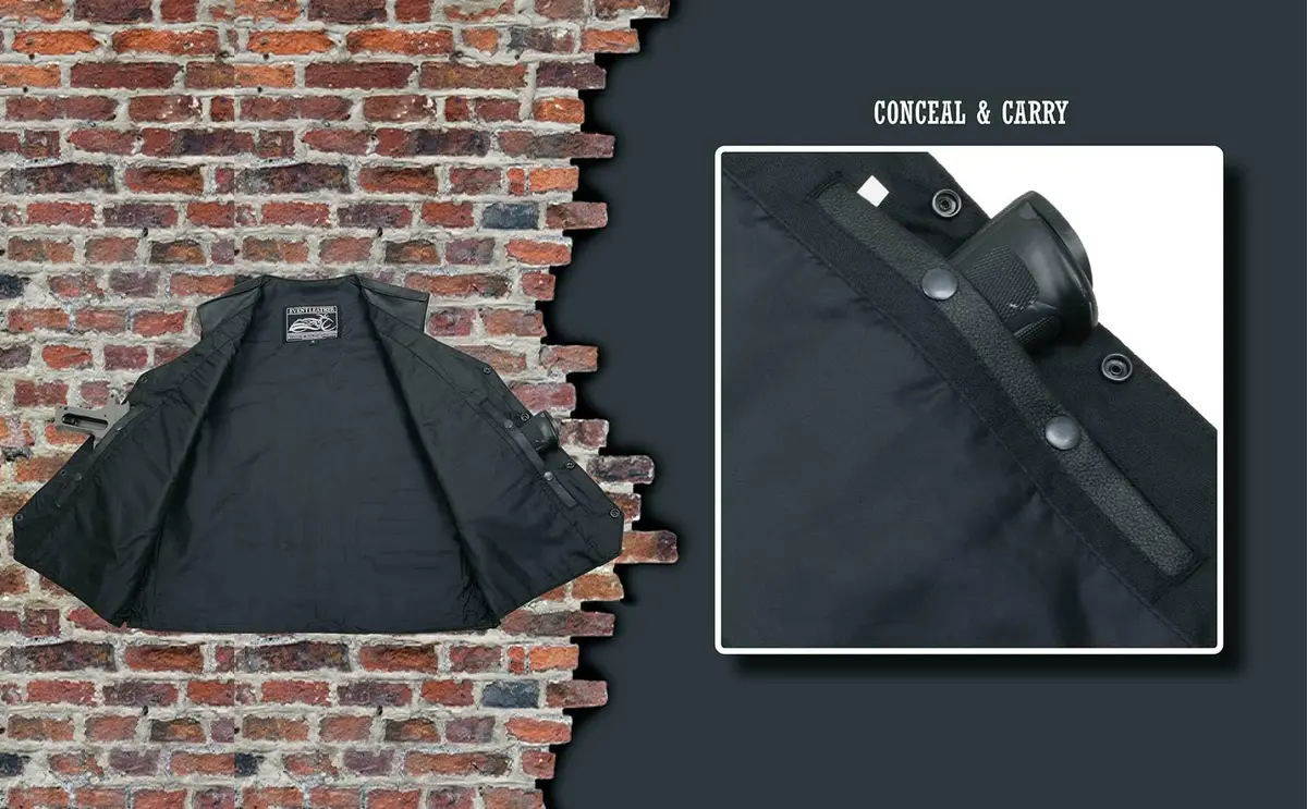 EVENT LEATHER ELM3925 Black Motorcycle Leather Vest for Men | Durable, Stylish & Protective (70-120 chars) - view 4