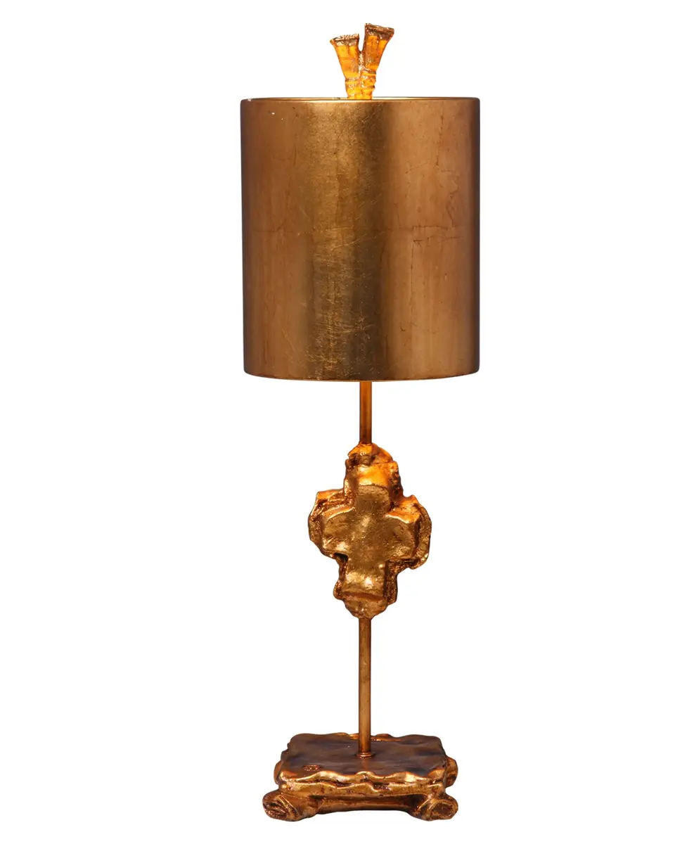 Flambeau Lighting TA1233 Cross Table Lamp 22.75" x 7" x 7" | Gold Finish for Living Room & Bedroom - main product image