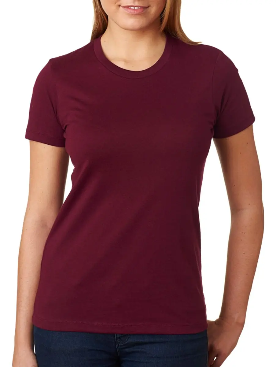 Next Level Apparel Boyfriend Jersey T-Shirt, Maroon, 122g (4.3 oz) | Soft 100% Cotton Crew Neck - main product image
