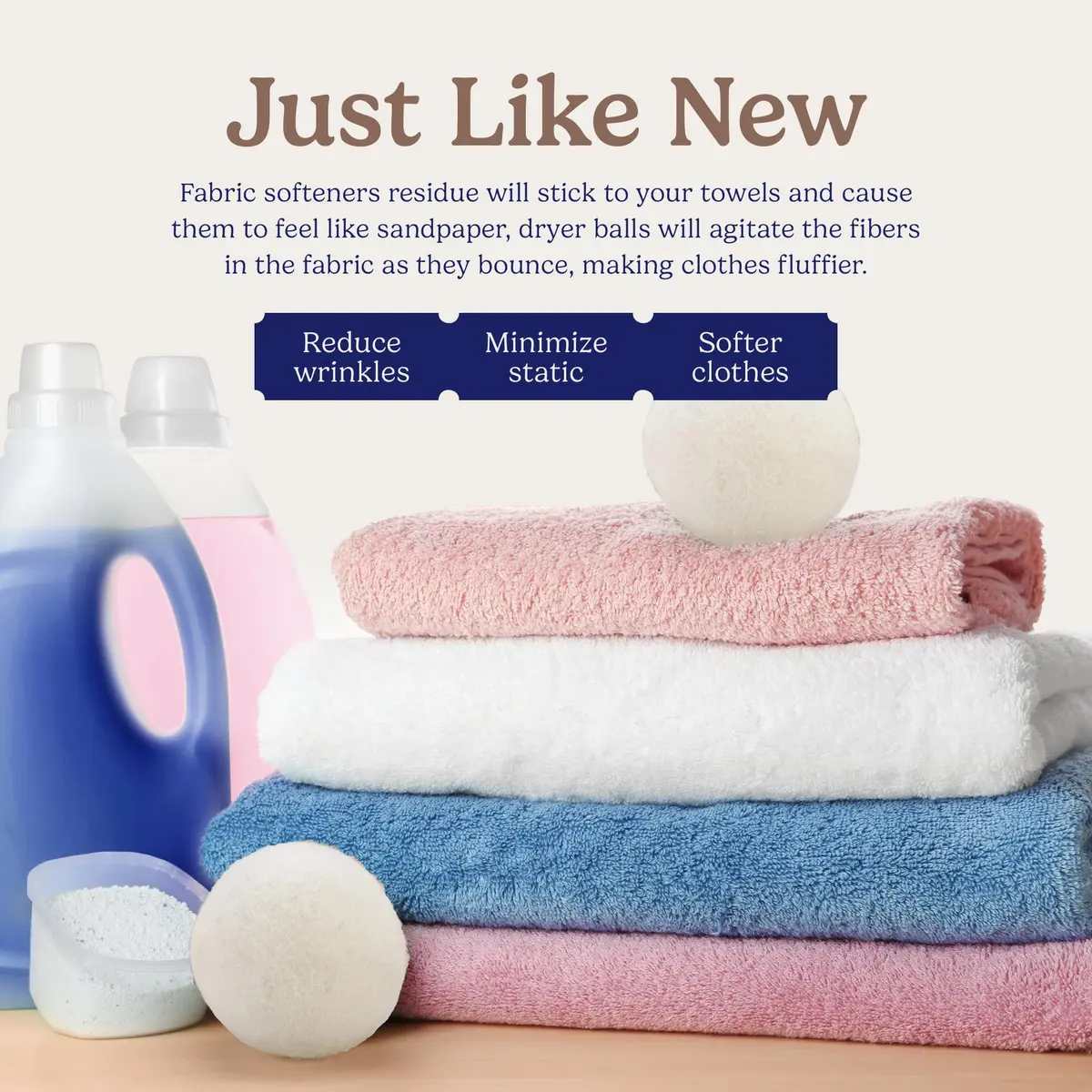 Handy Laundry Wool Dryer Balls 6-Pack, Reusable Natural Fabric Softener | 270 g (0.6 lb) - view 6