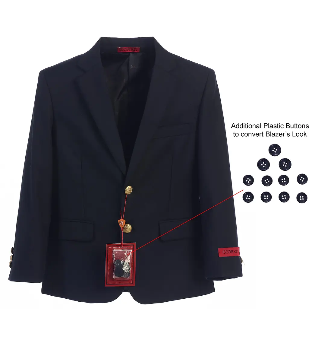 Gioberti Boys Formal Blazer Jacket, Fully Lined, Navy, Size 10 | Classic Single-Breasted Design - view 2