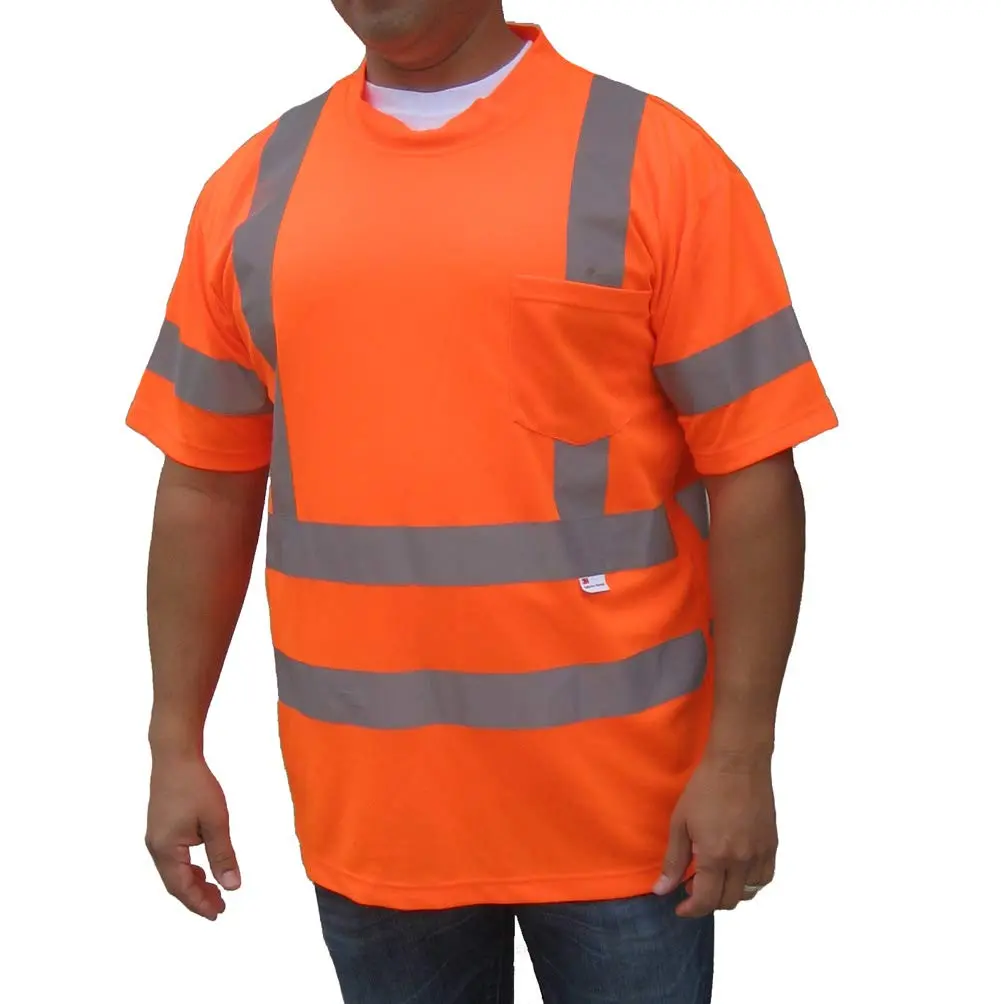 3C Products ANSI Class 3 Pocket Safety T-shirt 3m Reflective Large | High-Visibility Workwear - main product image