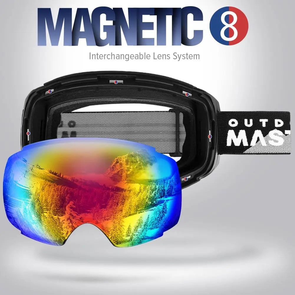 OutdoorMaster Ski Goggles PRO OTG Snow Goggles with Interchangeable Lens 19.6cm (7.7in) | Frameless Wide View - view 2