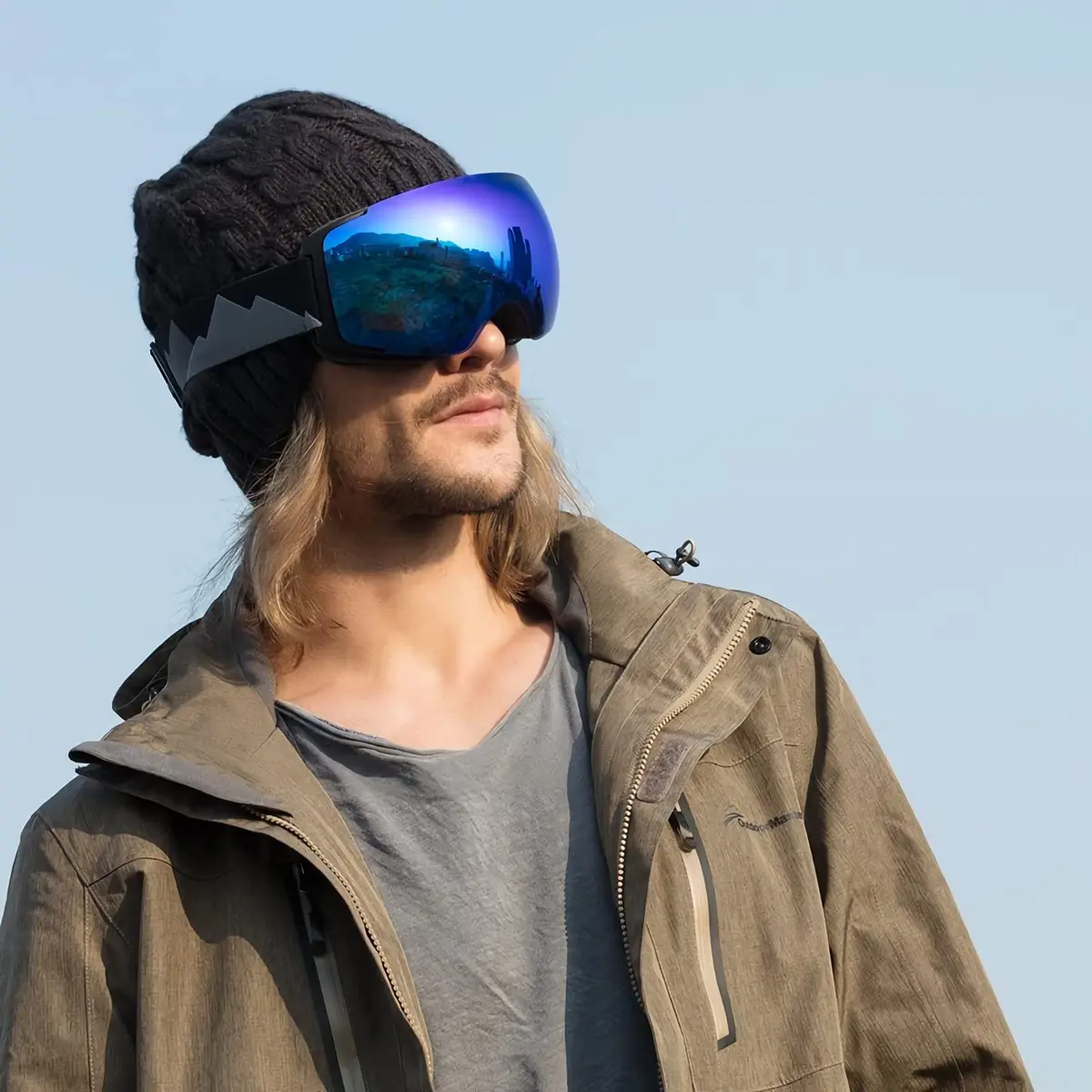 OutdoorMaster Ski Goggles PRO Frameless Spherical Lens | VLT 15% Blue, 20.5 cm (8.27 in) - view 6