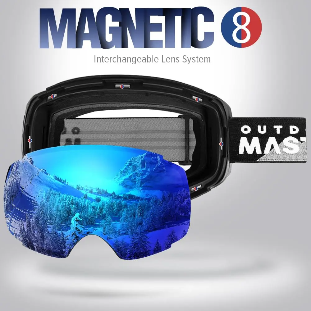 OutdoorMaster Ski Goggles PRO Frameless Spherical Lens | VLT 15% Blue, 20.5 cm (8.27 in) - view 2