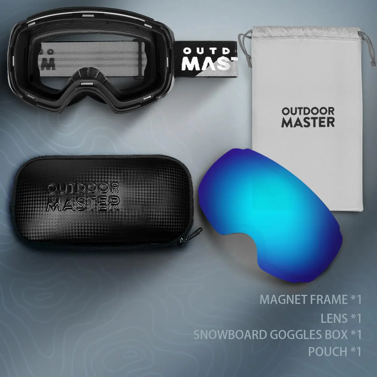 OutdoorMaster Ski Goggles PRO Frameless Spherical Lens | VLT 15% Blue, 20.5 cm (8.27 in) - view 3