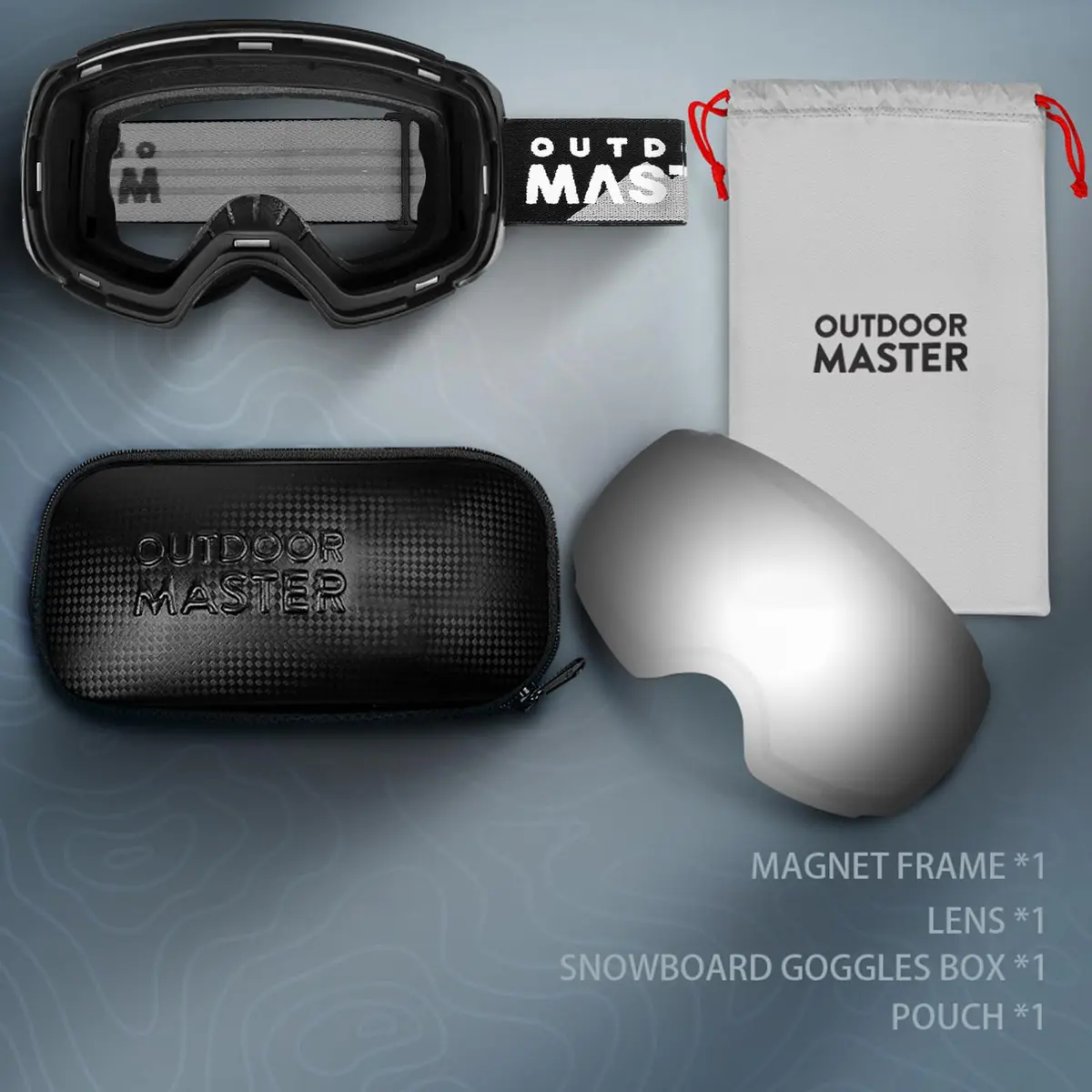 OutdoorMaster Ski Goggles PRO, OTG Snow Goggles with Interchangeable Lens, 21cm (8.27in) x 9.5cm (3.74in) - view 3
