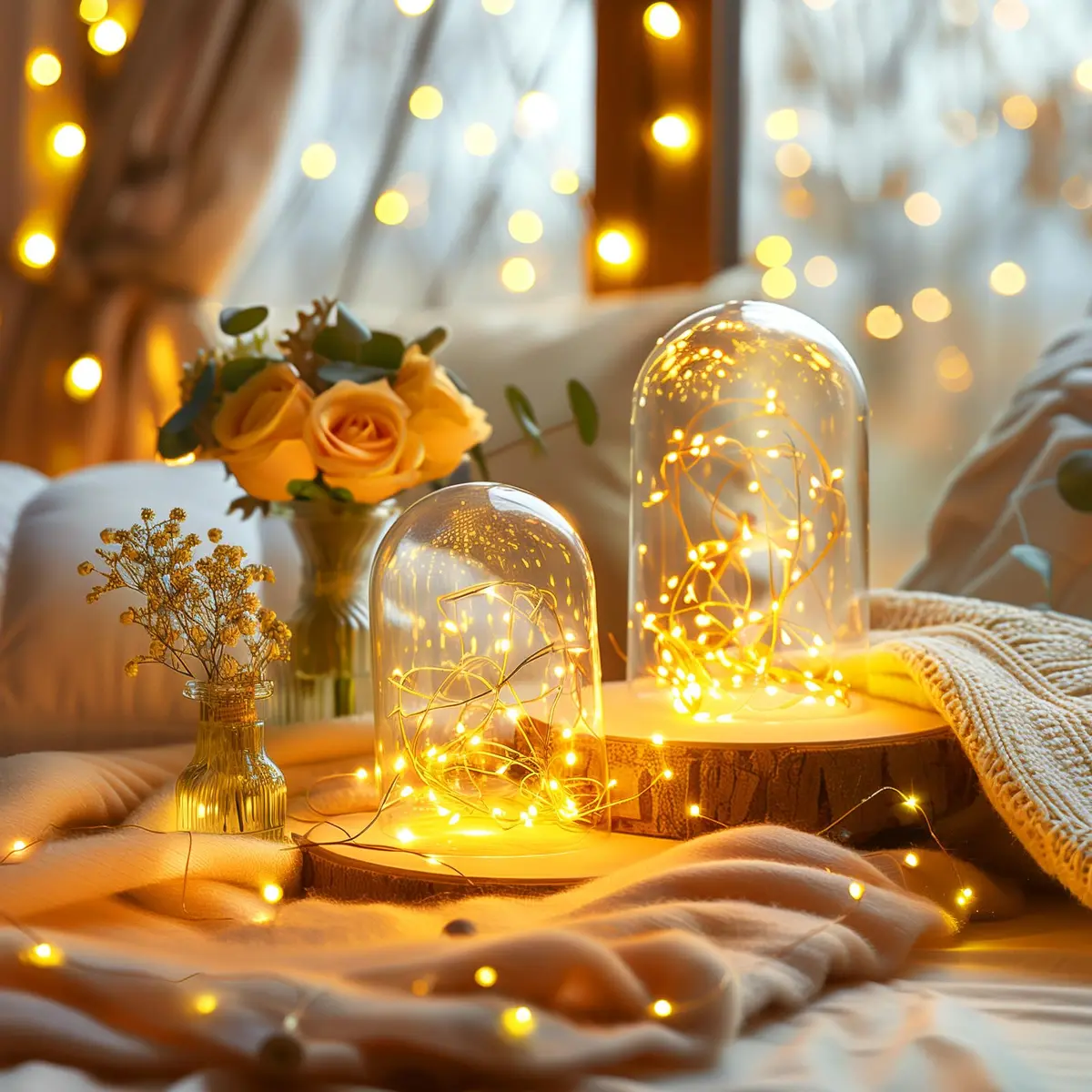 Minetom 100Ft 300LED Warm White Fairy Lights | Steady On, Copper Wire, IP44 Waterproof - view 2