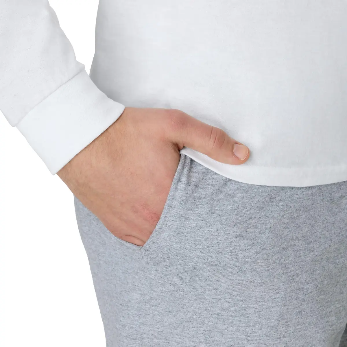 Hanes Men's Cotton Jersey Workout Shorts with Pockets, Light Steel, Medium | 18.5cm (7.5") Inseam - view 6