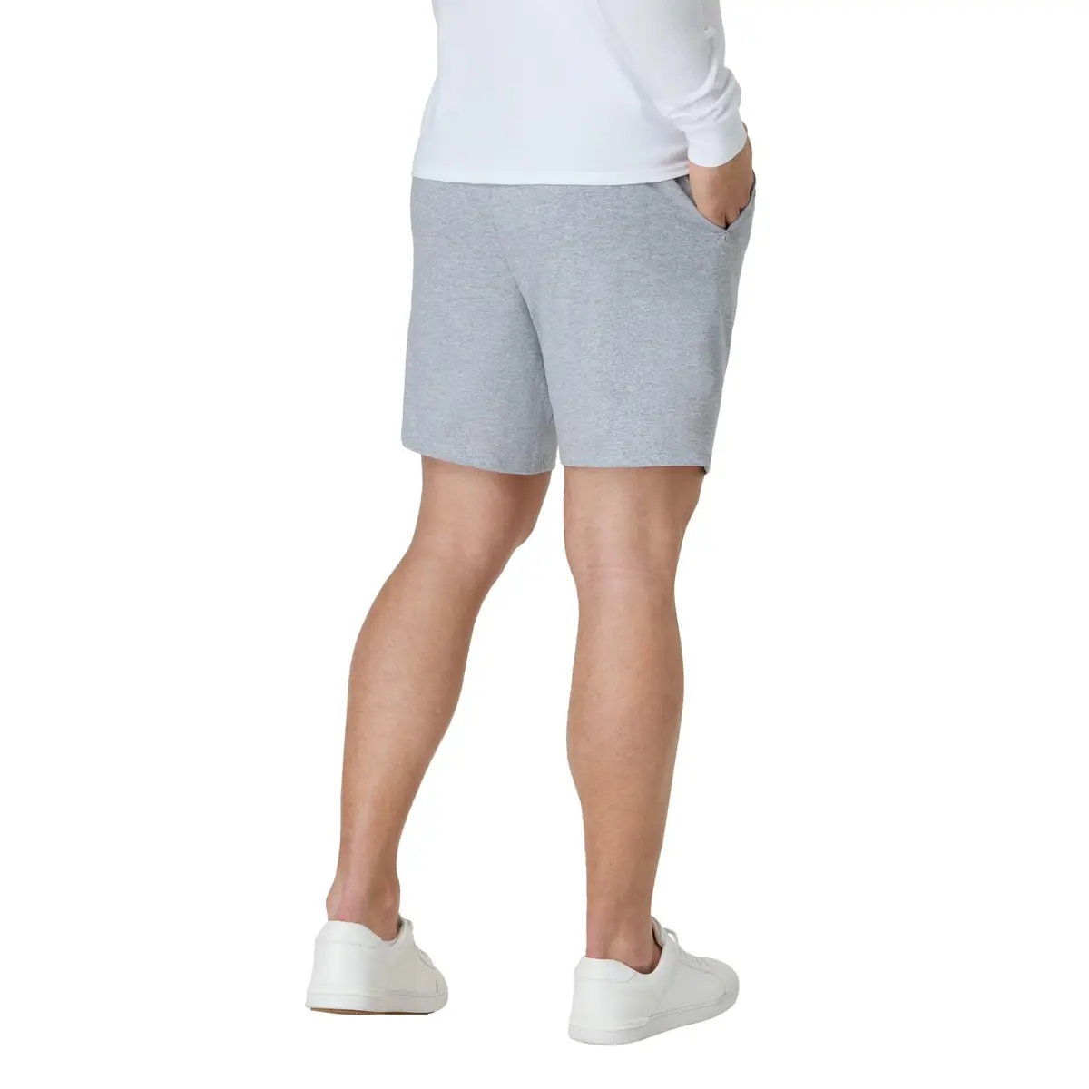 Hanes Men's Cotton Jersey Workout Shorts with Pockets, Light Steel, Medium | 18.5cm (7.5") Inseam - view 2