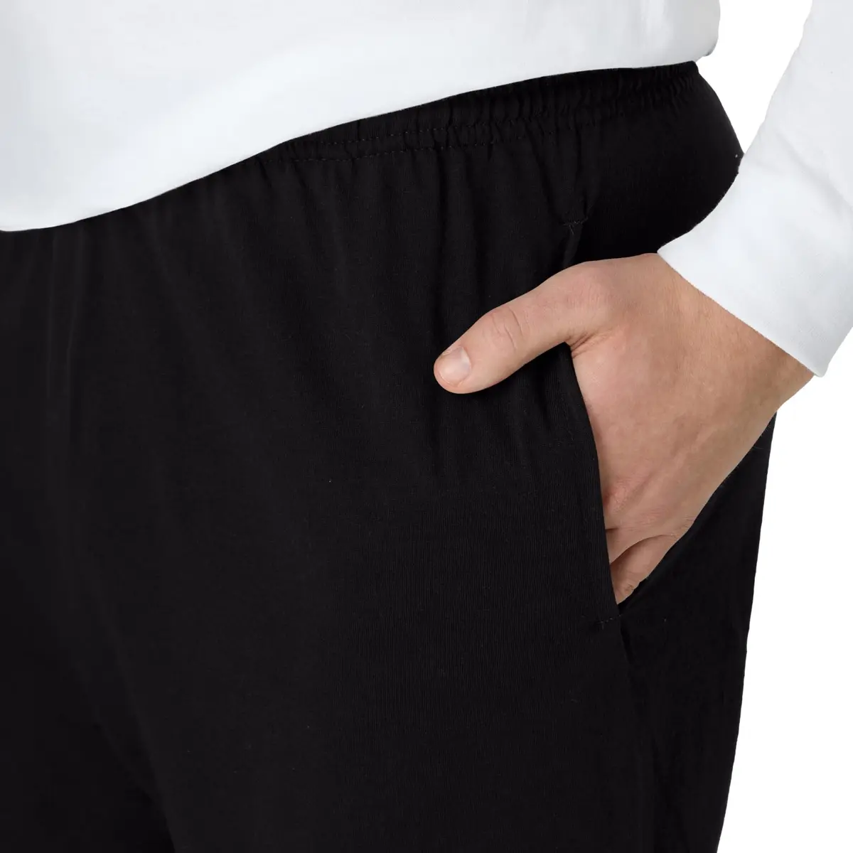 Hanes Men's Jersey Cotton Workout Shorts with Pockets, Black, 7.5" Inseam (XL) - view 6